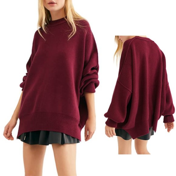 Free People Sweaters - Free People Easy Street Tunic Color: Wine NWT Sz S